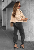 Zamszowa kurtka Talk About It beżowa