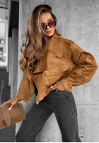 Zamszowa kurtka Talk About It camelowa