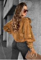 Zamszowa kurtka Talk About It camelowa