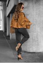 Zamszowa kurtka Talk About It camelowa