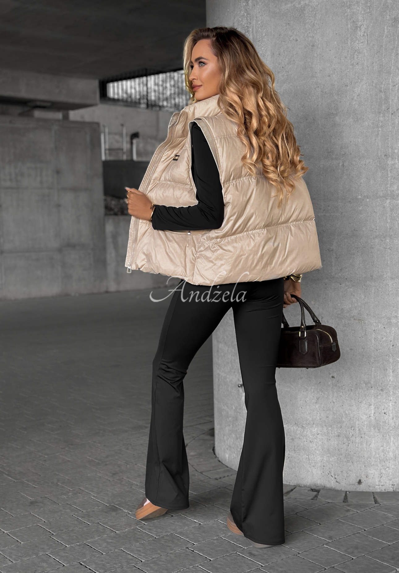 They Found Me beige down vest