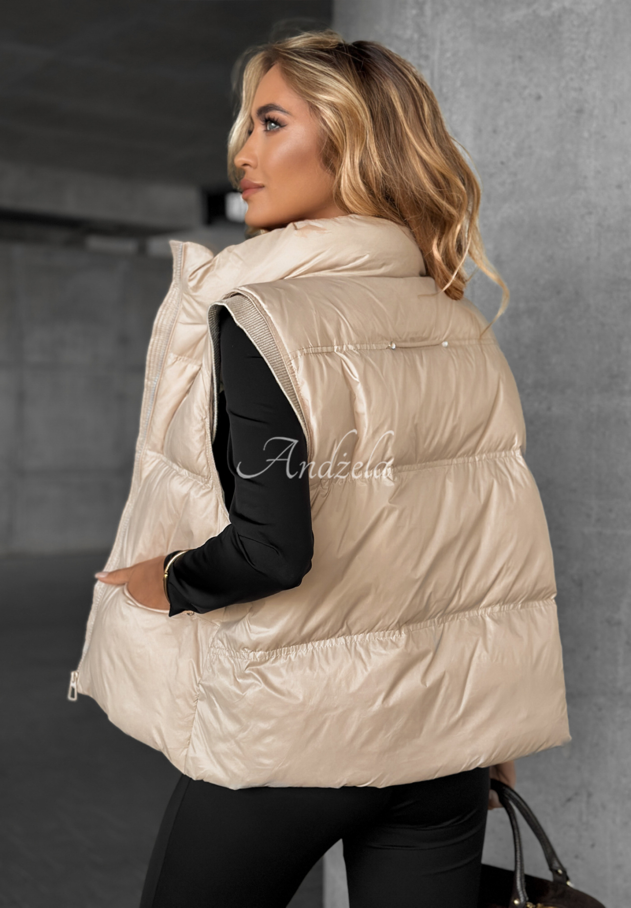 They Found Me beige down vest