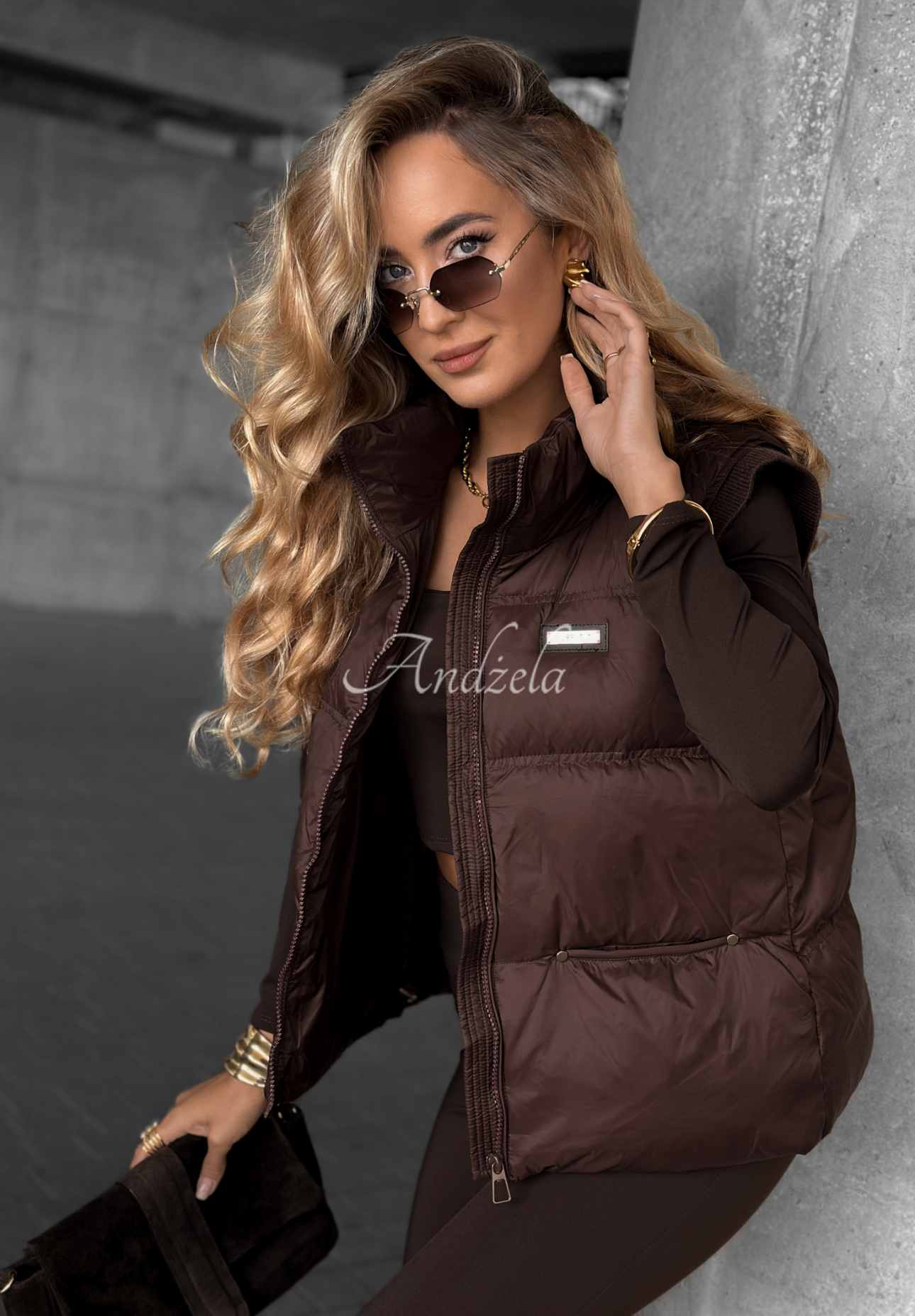 They Found Me chocolate down vest