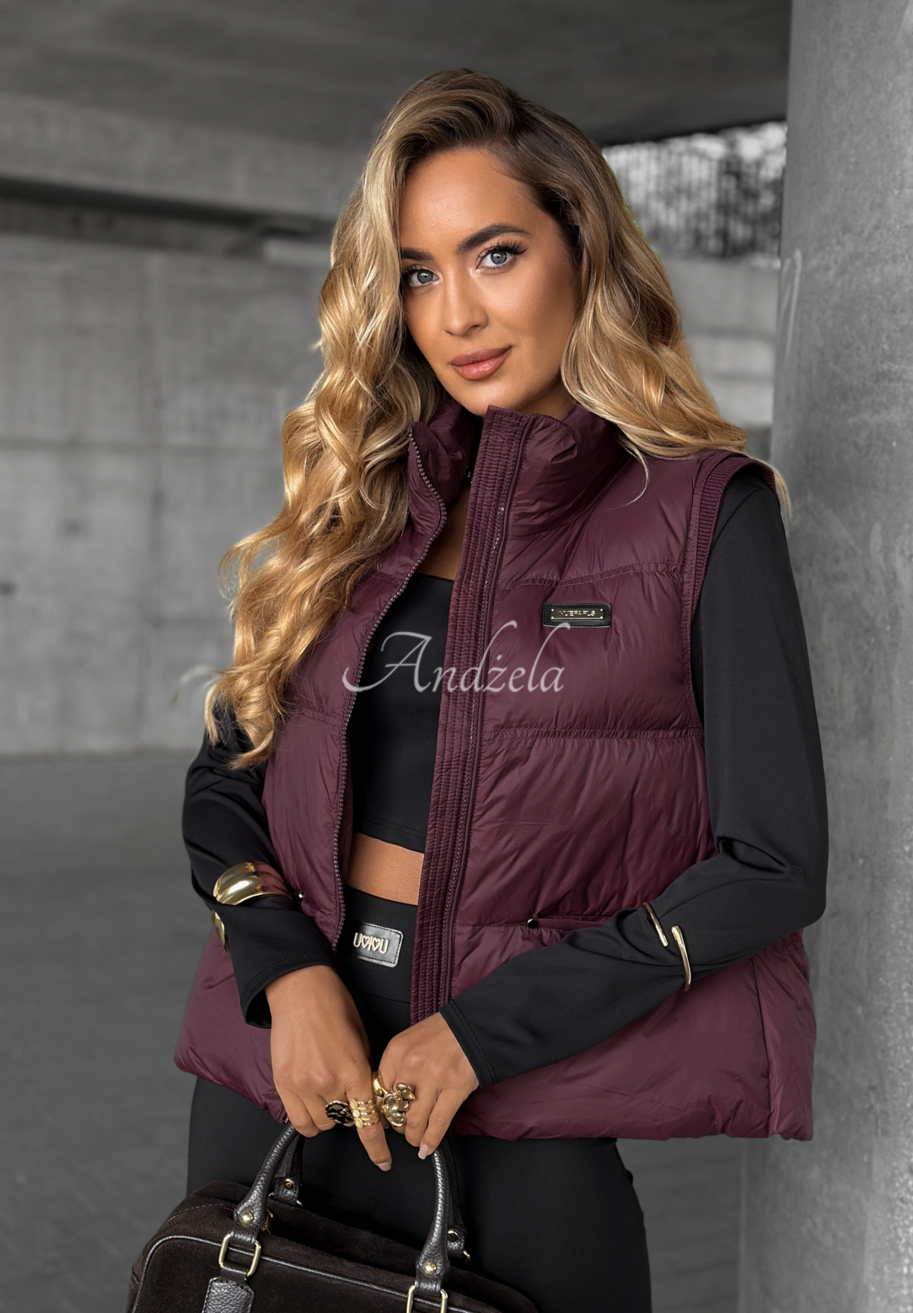They Found Me burgundy down vest