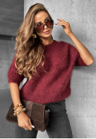 Sweter alpaka Cuddle Clouds burgundowy