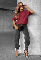 Sweter alpaka Cuddle Clouds burgundowy