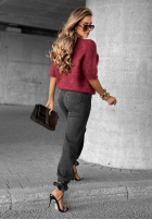 Sweter alpaka Cuddle Clouds burgundowy