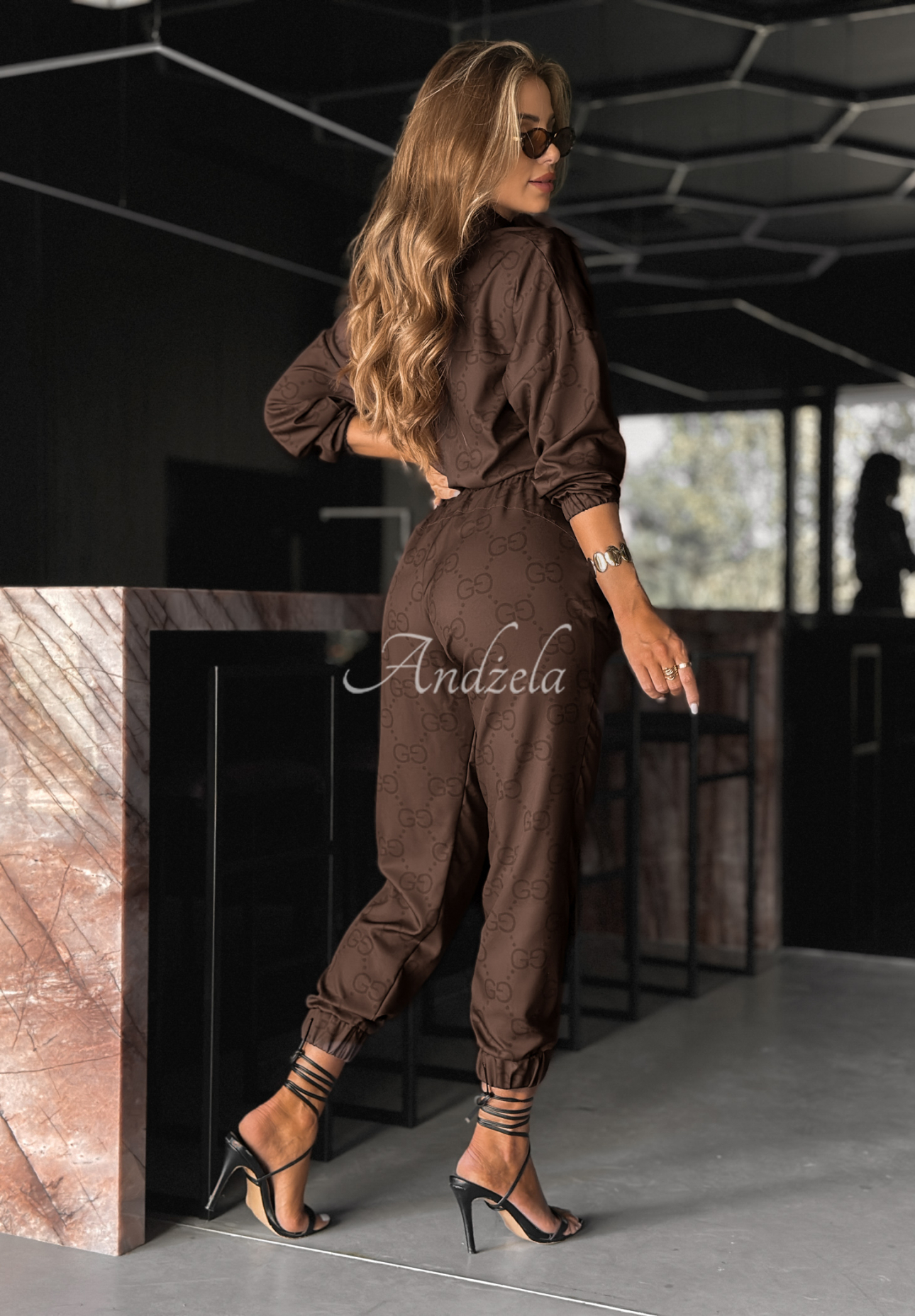 Viscose shirt and pants set Still Loading chocolate