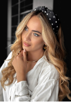 Opaska na głowę w groszki Esther czarna