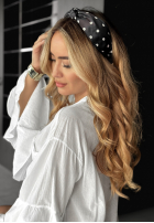 Opaska na głowę w groszki Esther czarna