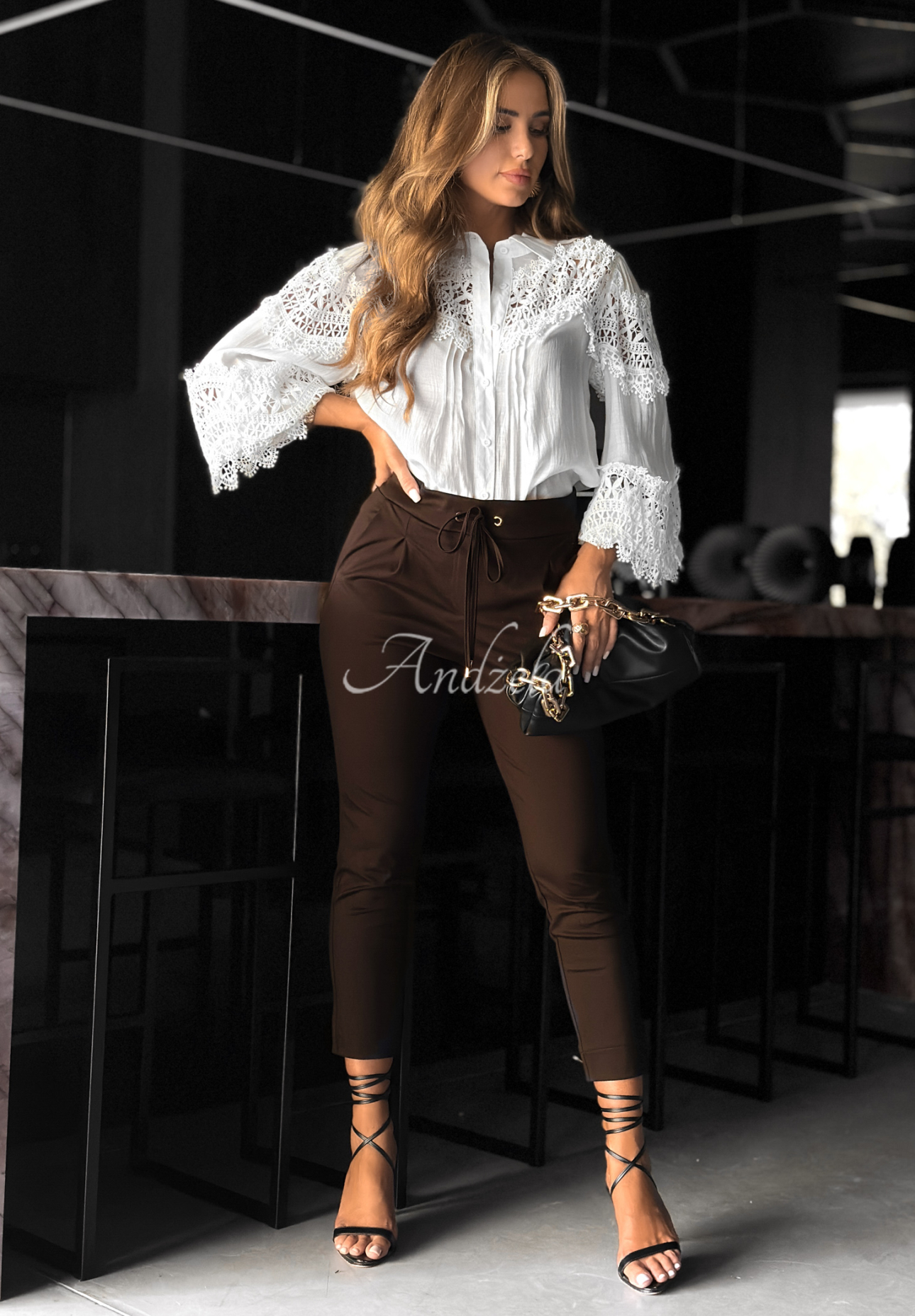 Koronkowa koszula Let Me Stay ecru