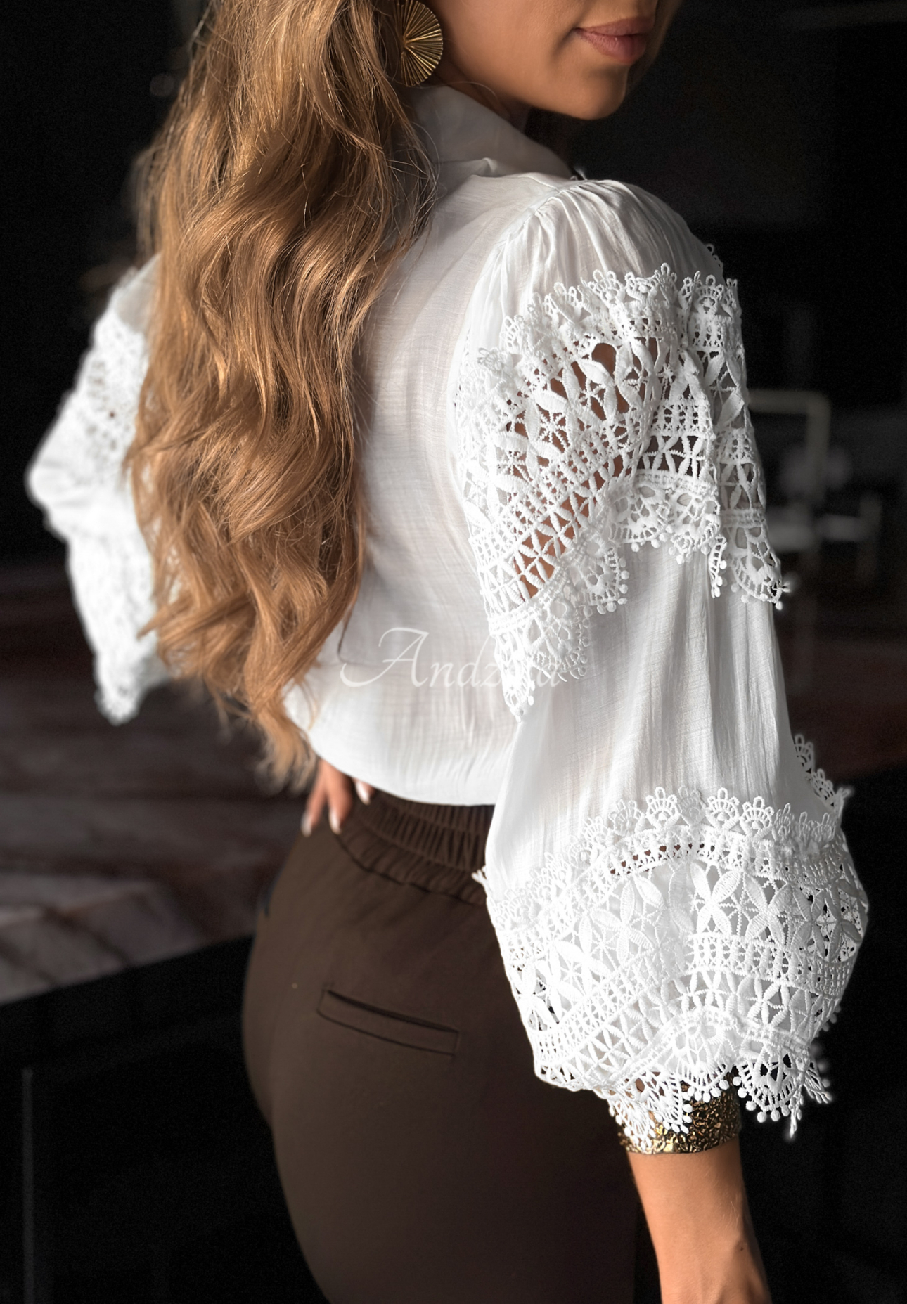 Koronkowa koszula Let Me Stay ecru