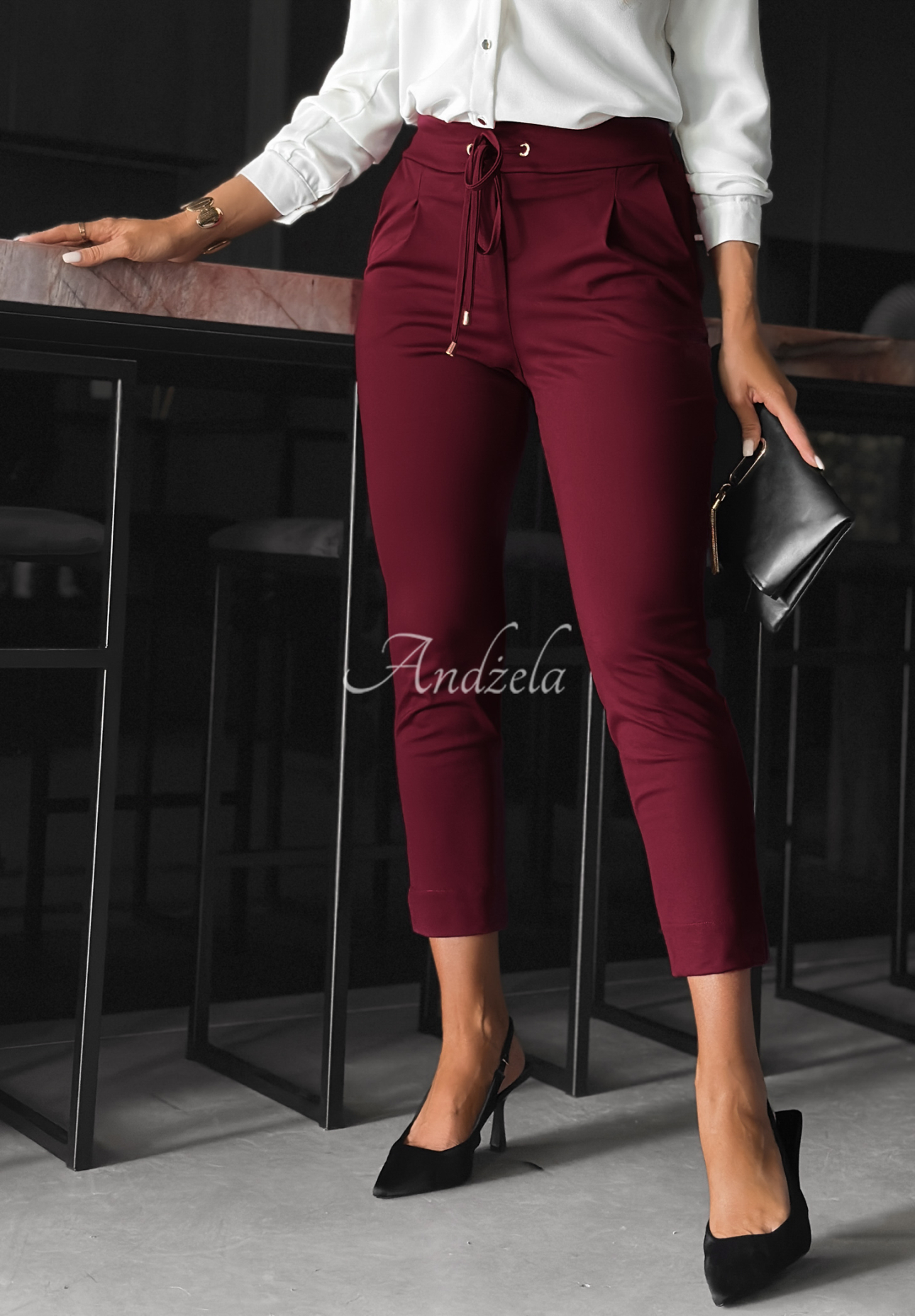 New Mood burgundy fabric pants
