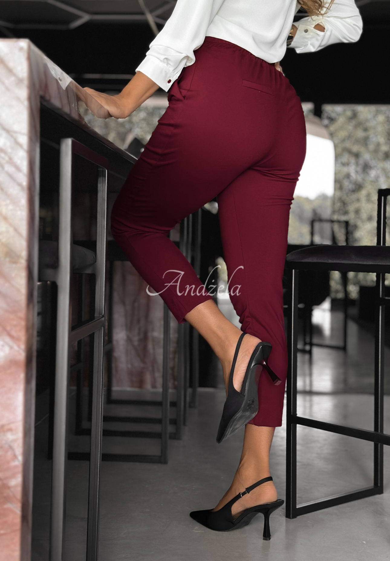 New Mood burgundy fabric pants