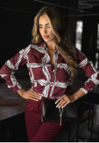 Wiskozowa koszula Said Too Much burgundowa