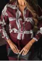 Wzorzysta koszula Said Too Much burgundowa