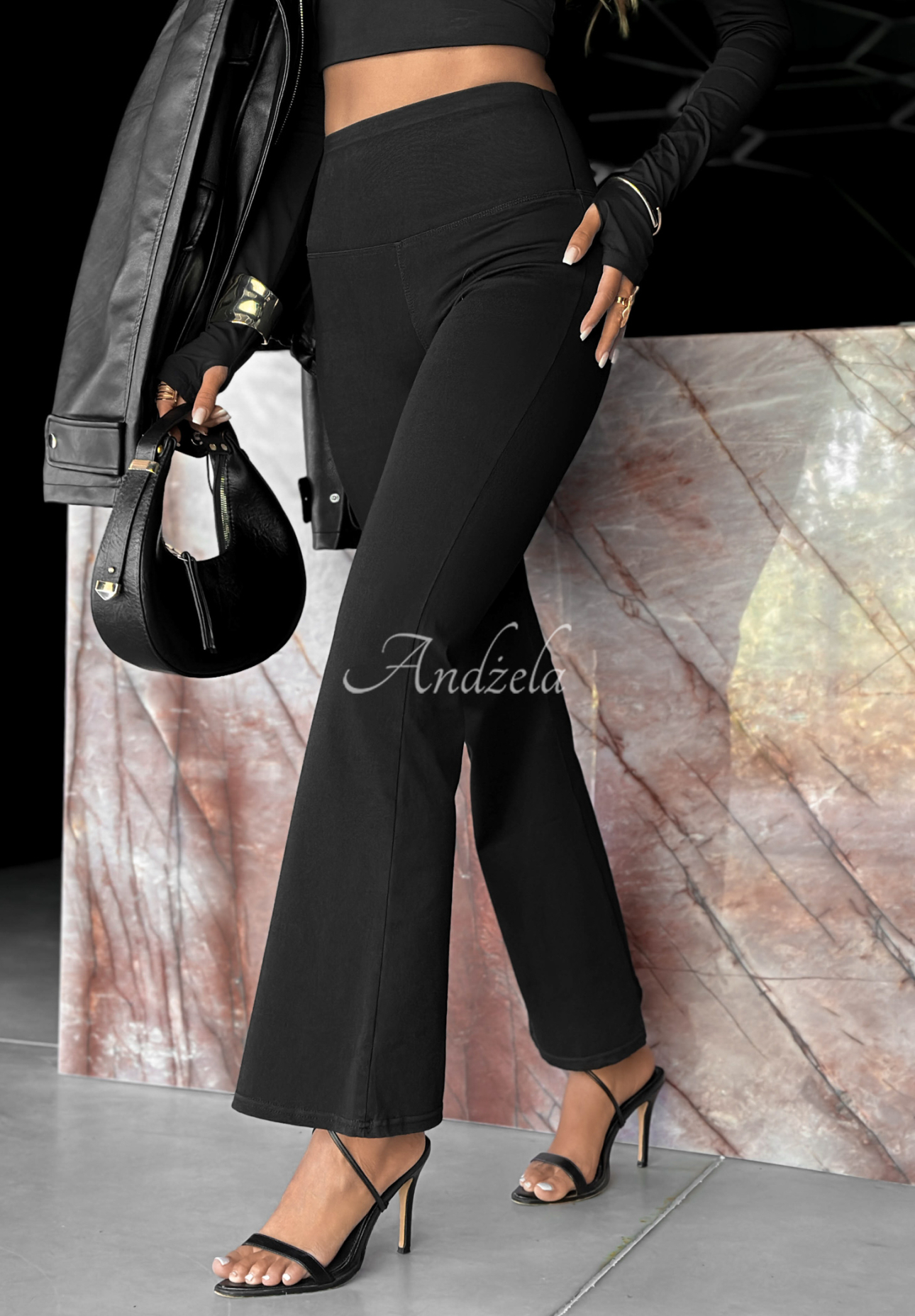 Legginsy dzwony No More Waiting czarne