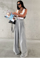 Eleganckie spodnie wide leg w paski La Milla Think About Us szare
