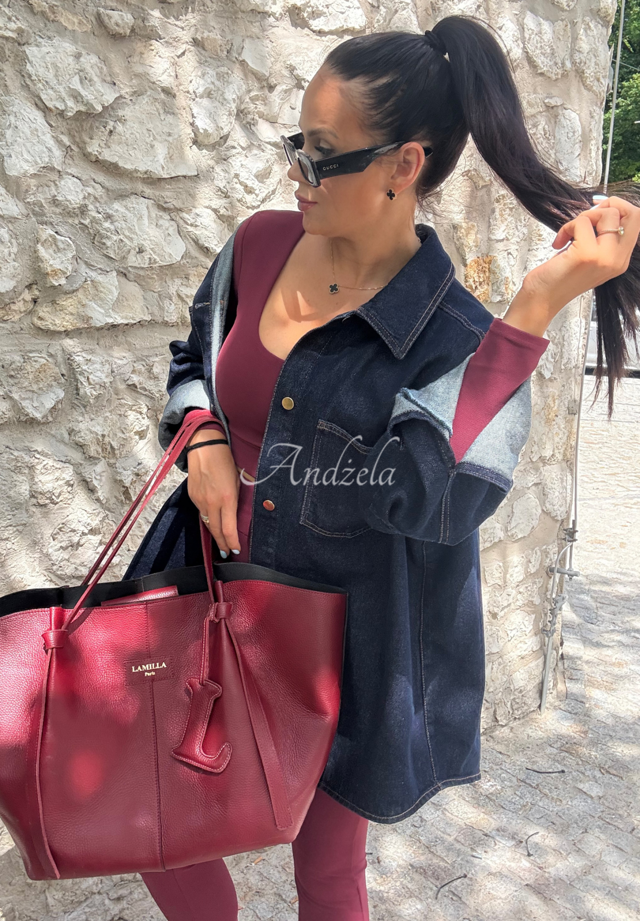 Jeansowa koszula La Milla Don’t Say Maybe granatowa