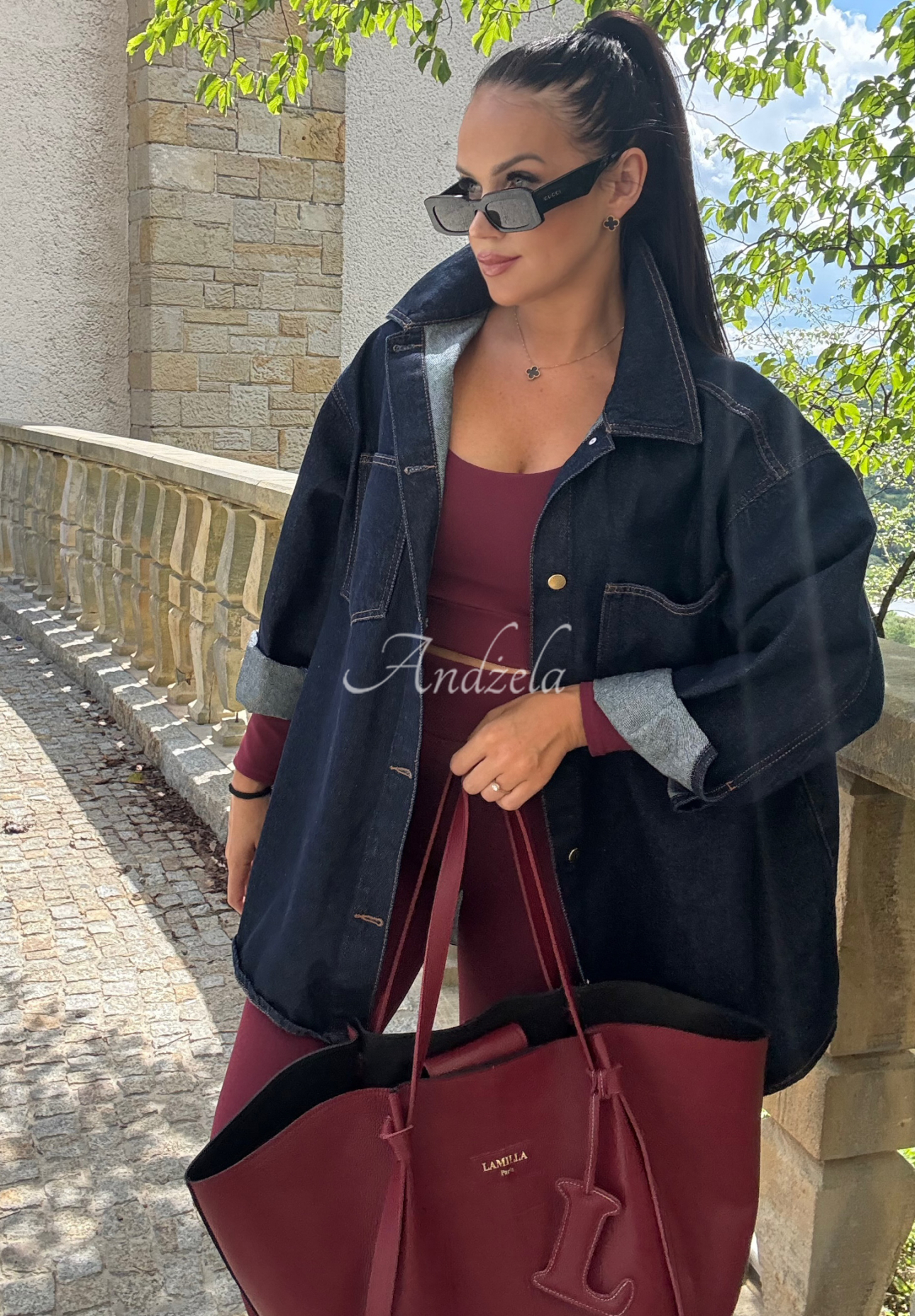 La Milla Don't Say Maybe denim shirt navy blue