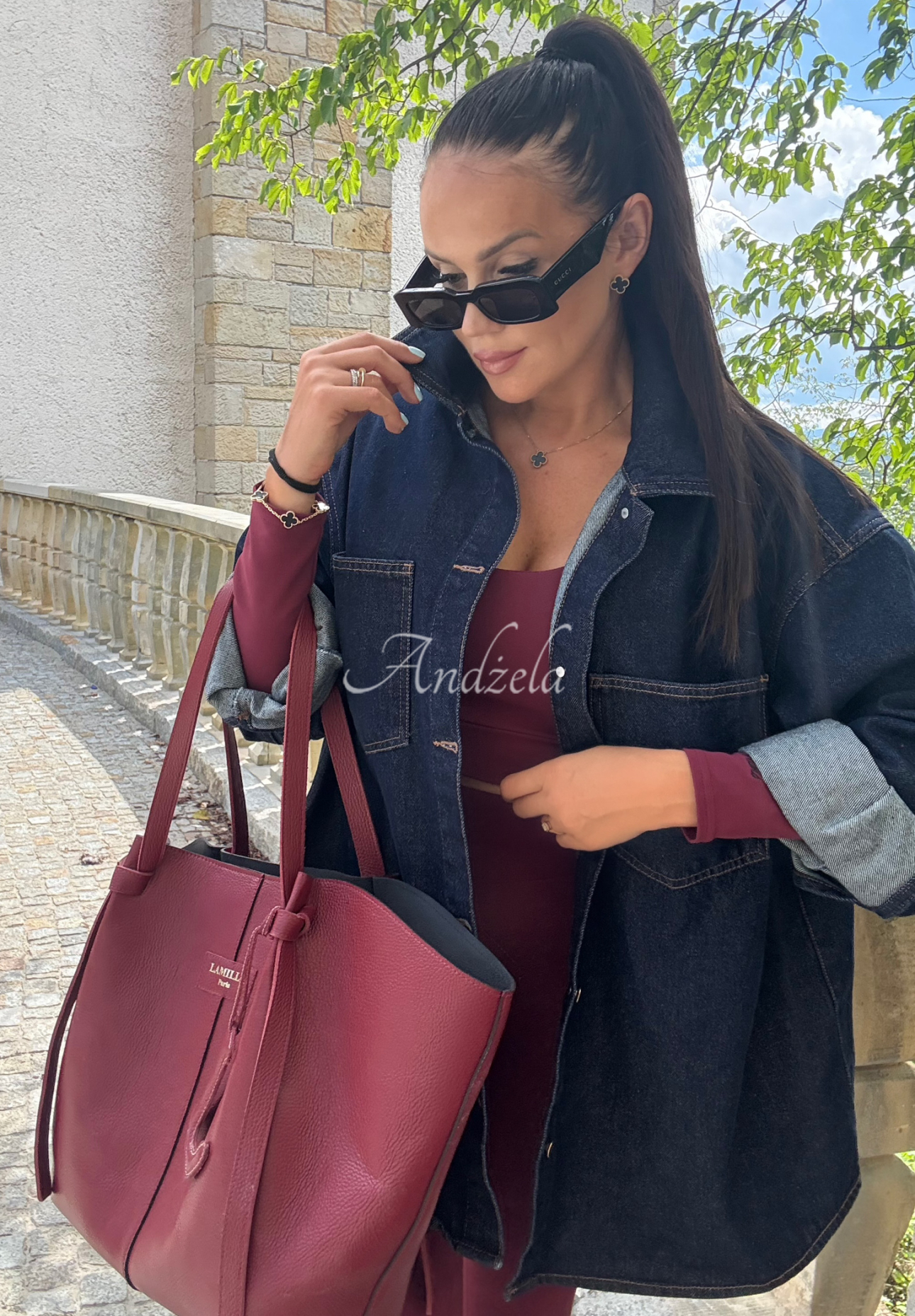 La Milla Don't Say Maybe denim shirt navy blue