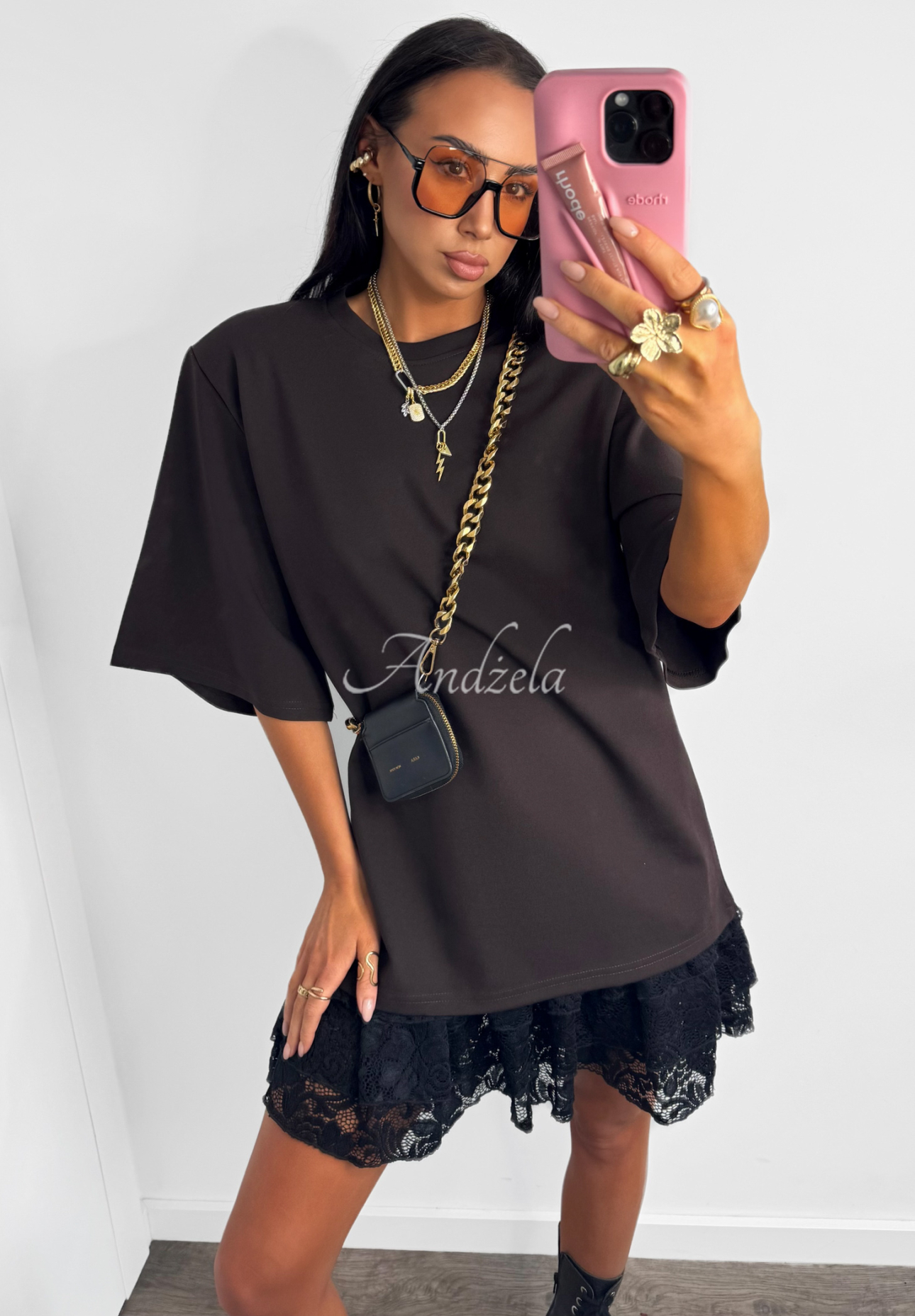 La Milla viscose T-shirt When You Look chocolate