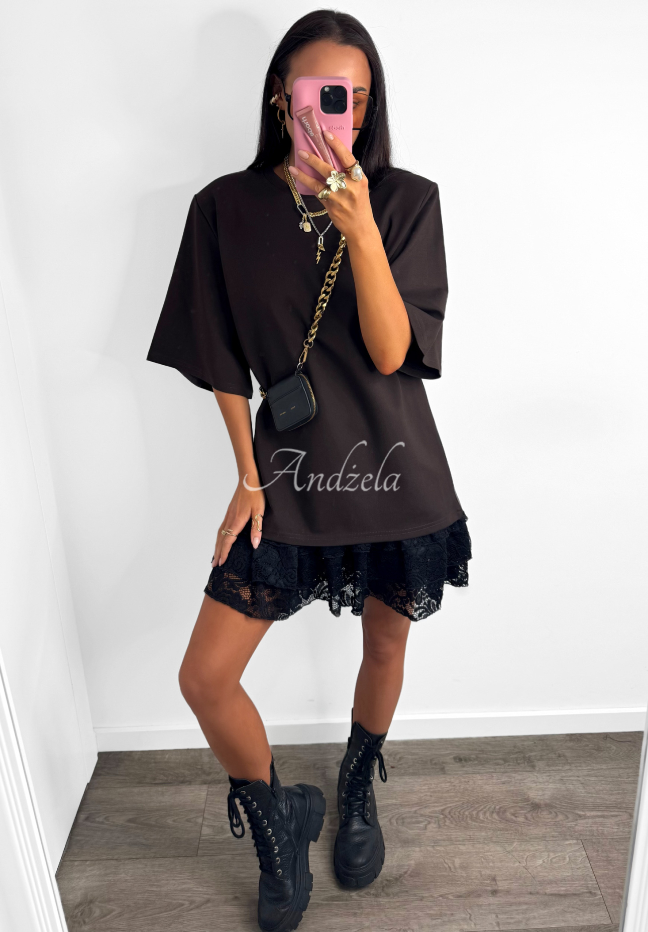 La Milla viscose T-shirt When You Look chocolate