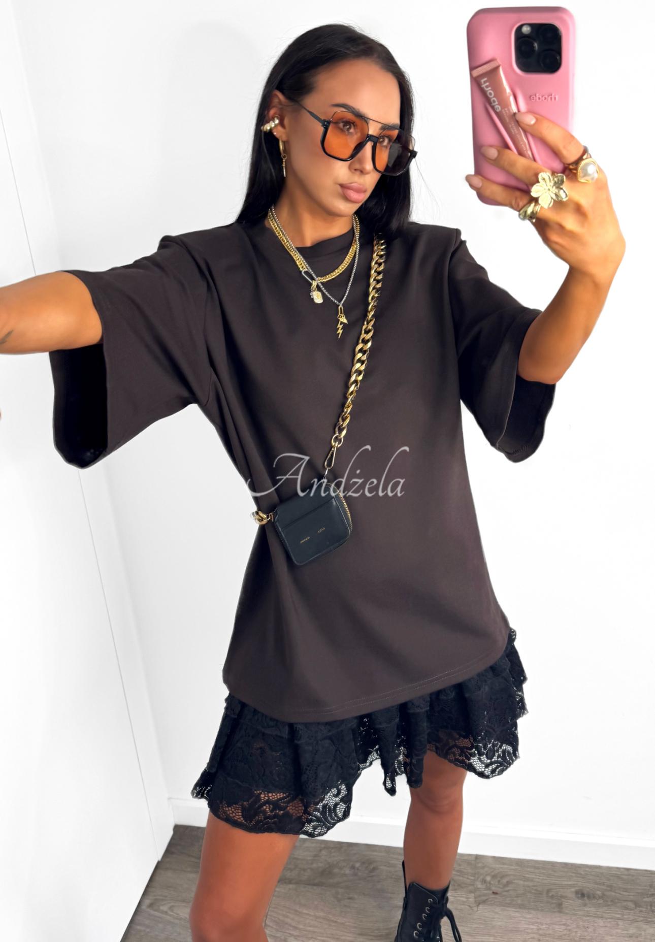 La Milla viscose T-shirt When You Look chocolate
