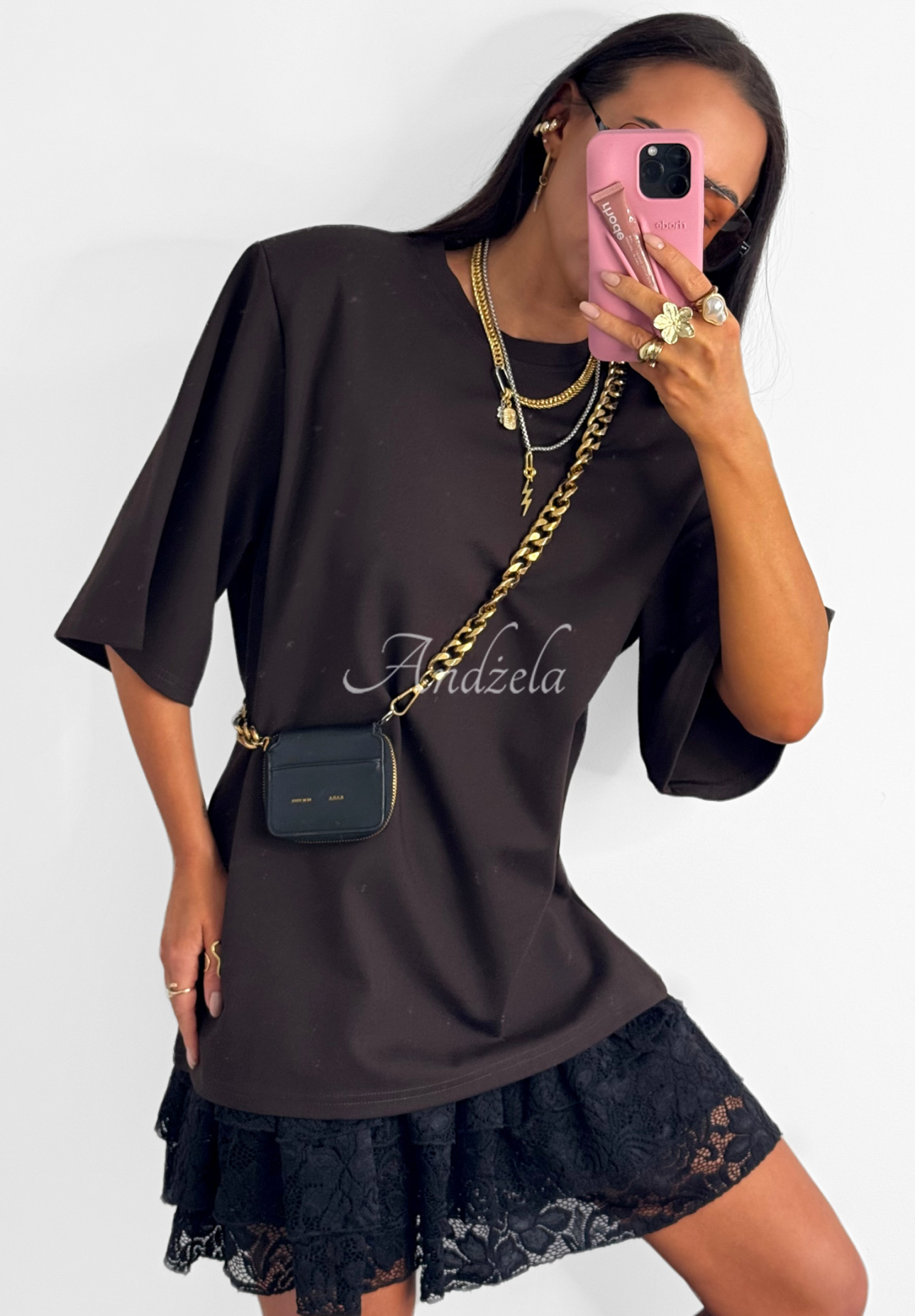 La Milla viscose T-shirt When You Look chocolate