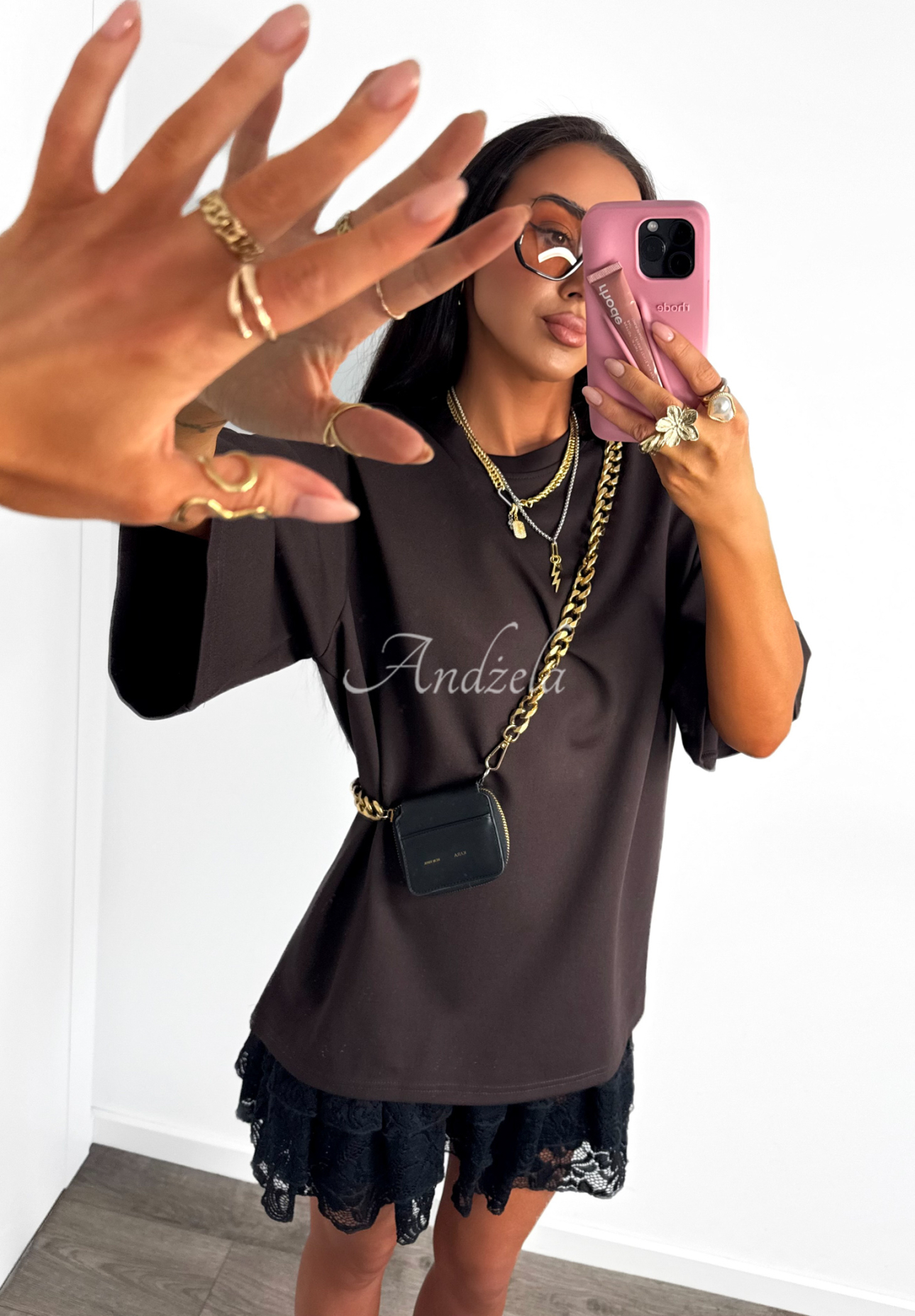 La Milla viscose T-shirt When You Look chocolate