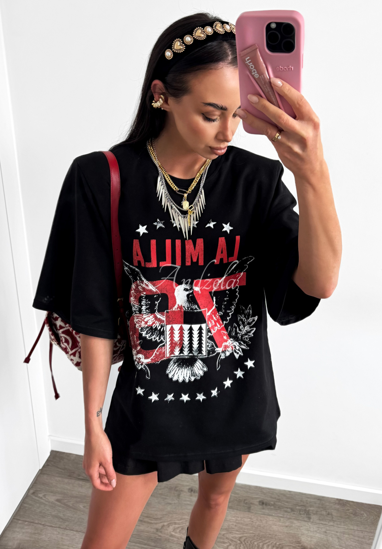 T-shirt z nadrukiem La Milla Rise and Conquer czarny