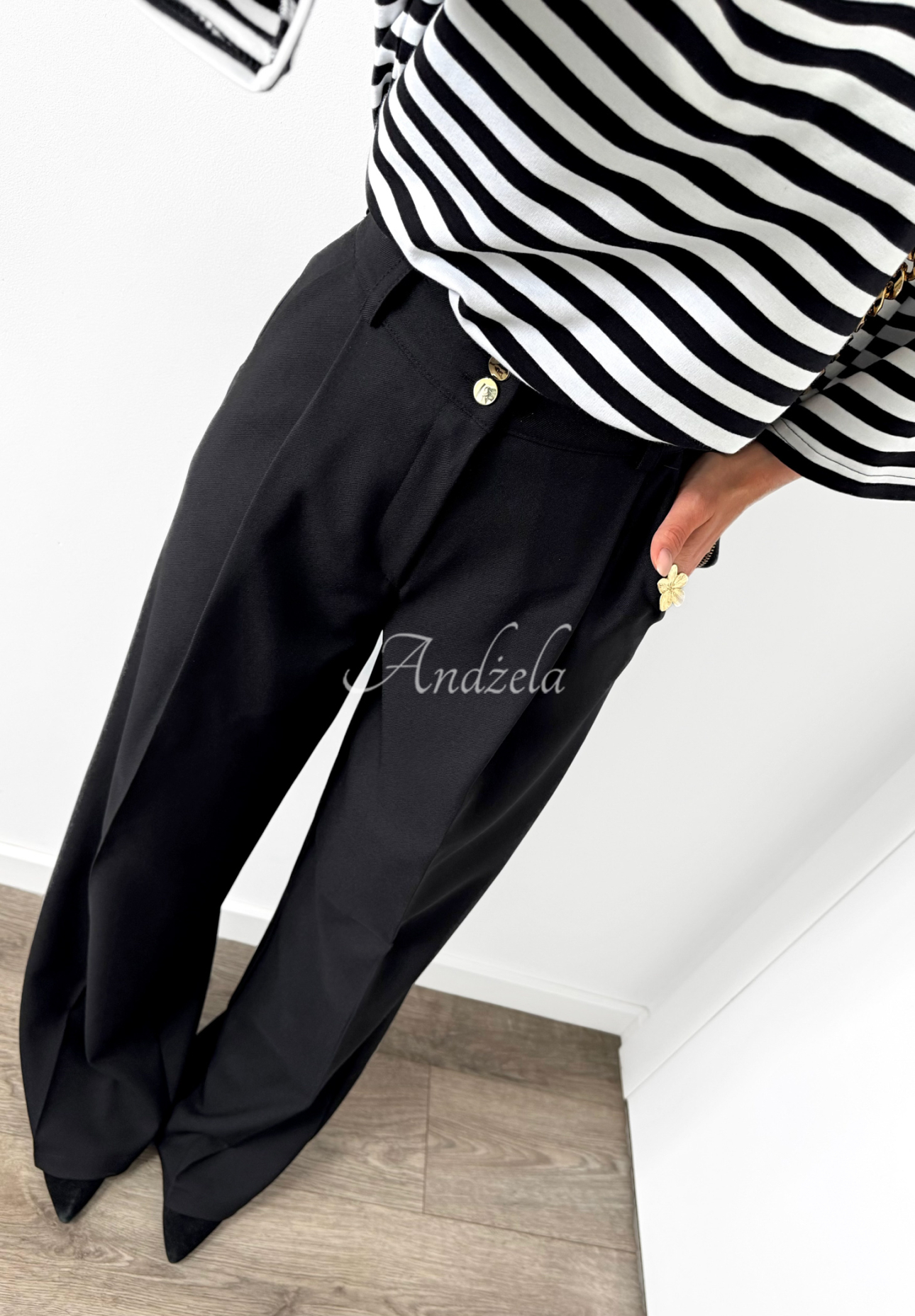 La Milla It's All About Us striped oversize T-shirt black and white