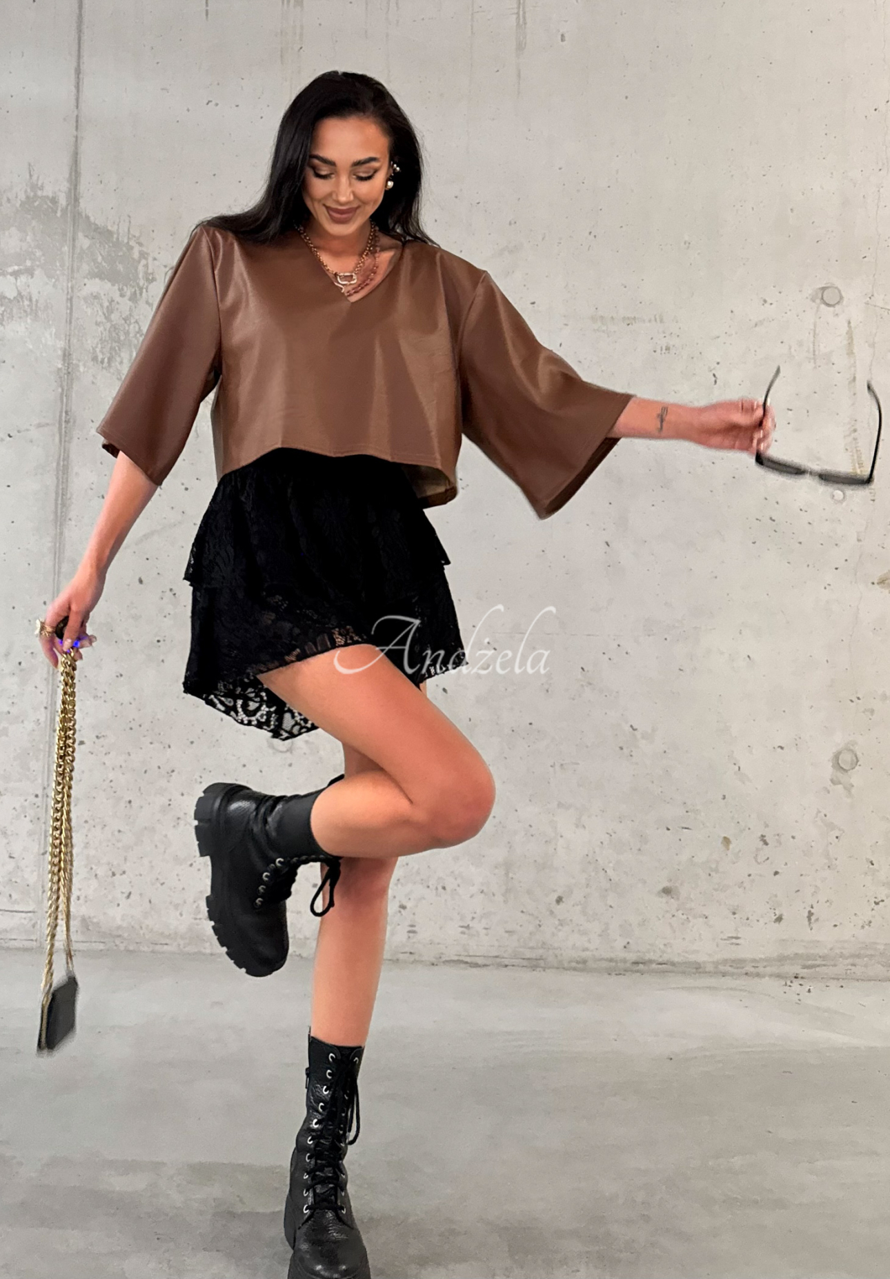 La Milla Unseen lace skirt-shorts black