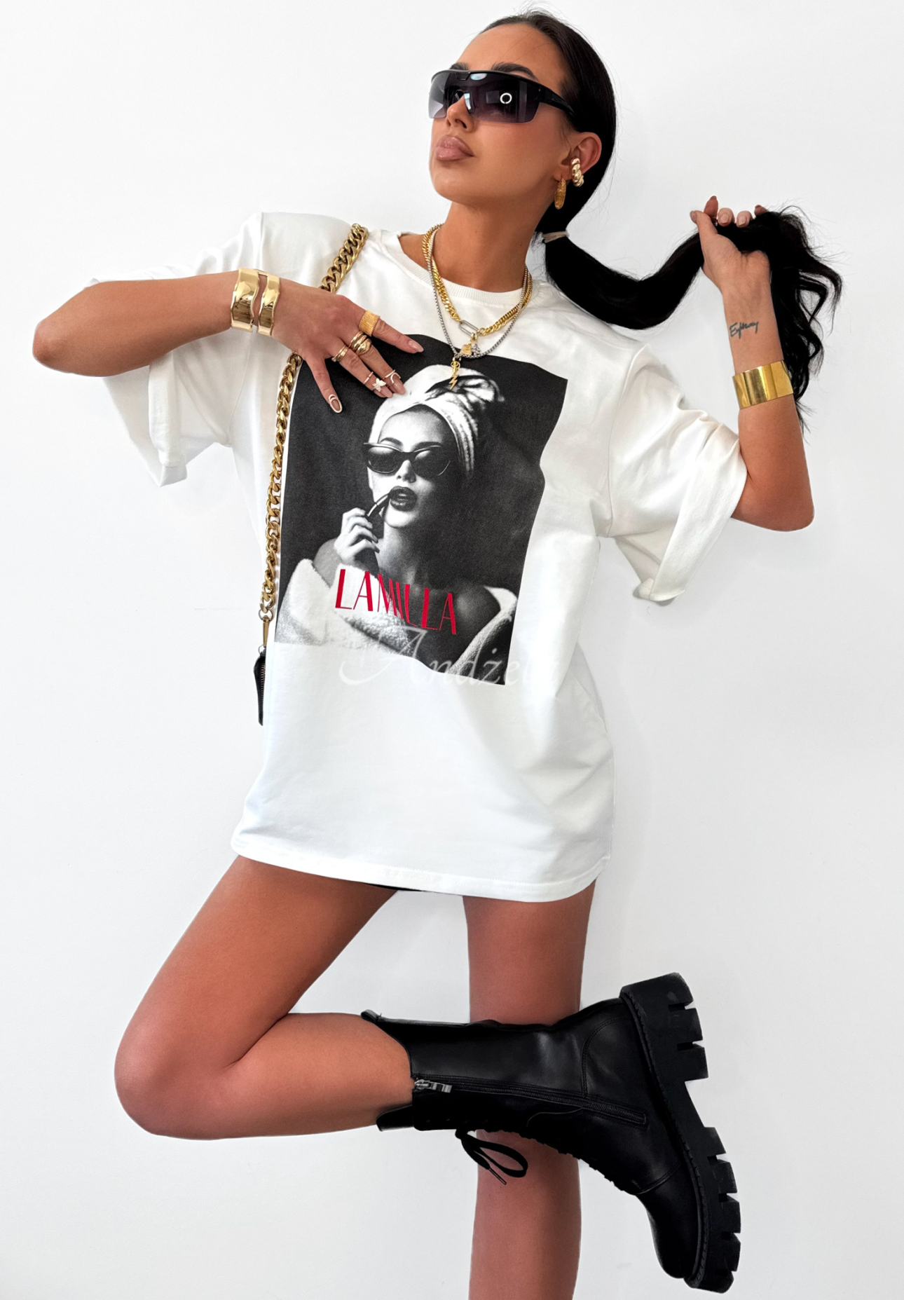 La Milla Her Era printed T-shirt white