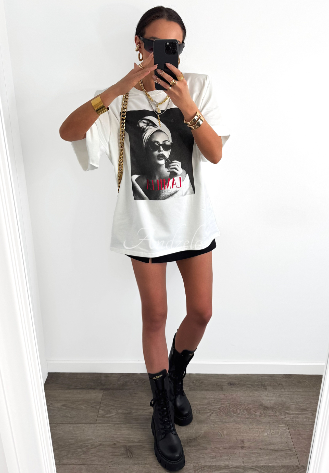 T-shirt z nadrukiem La Milla Her Era biały