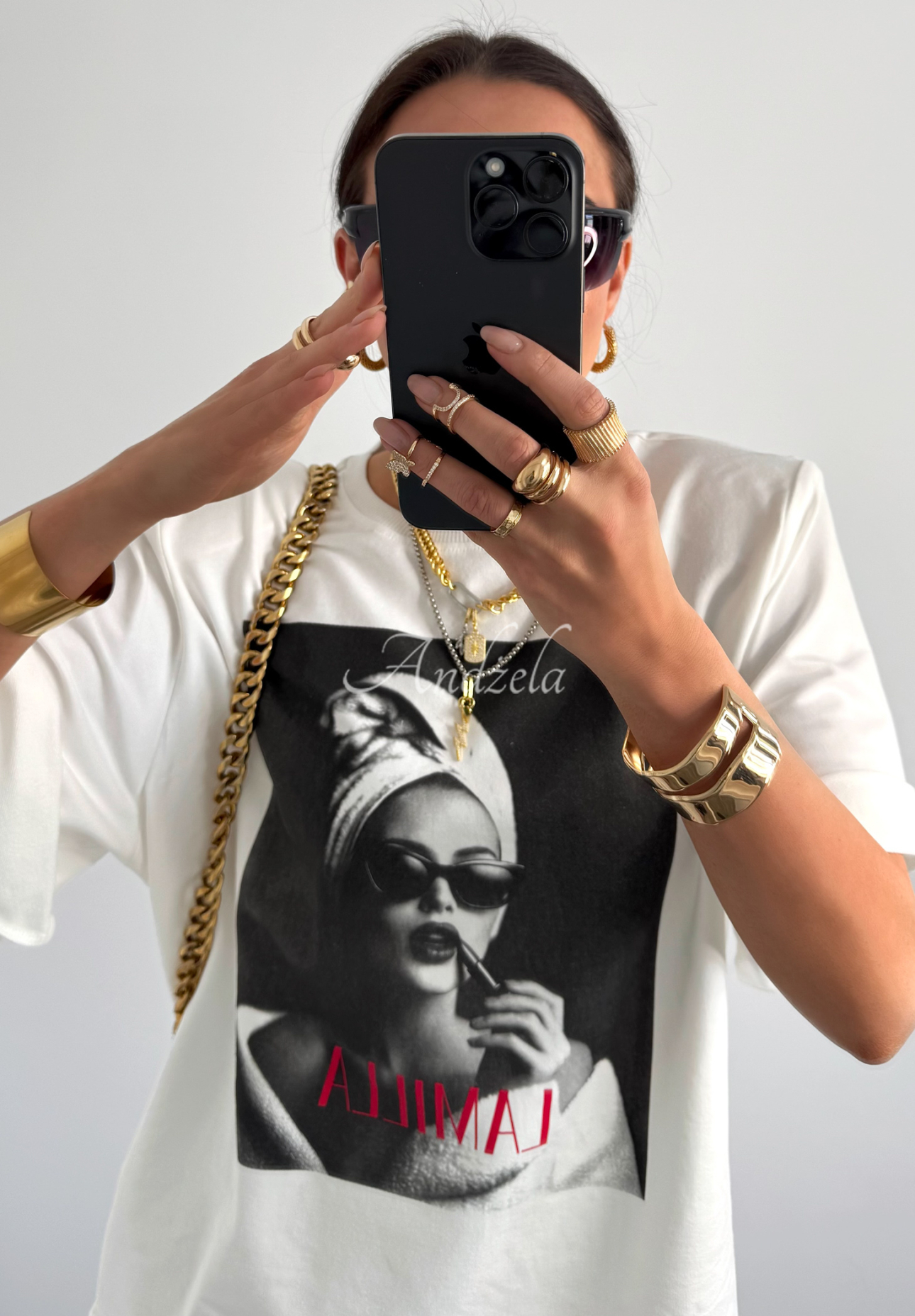 T-shirt z nadrukiem La Milla Her Era biały