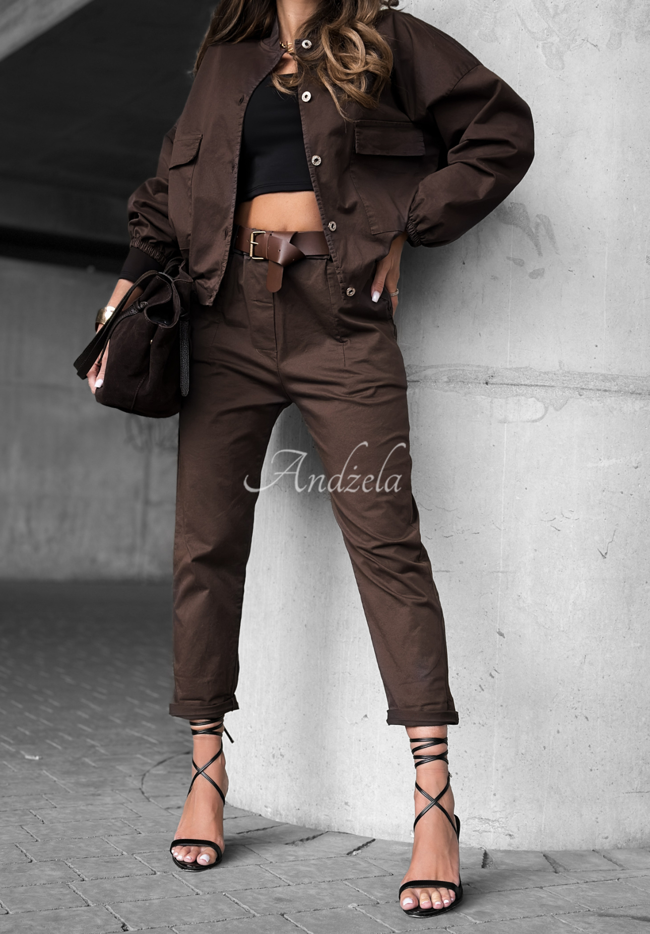 Pants with belt Almost Gone chocolate