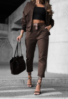 Spodnie z paskiem Almost Gone czekoladowe