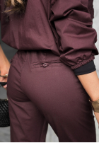 Spodnie z paskiem Almost Gone burgundowe