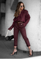 Koszula z falbankami Just Begin burgundowa