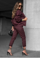 Krótka kurtka In Front Of You burgundowa