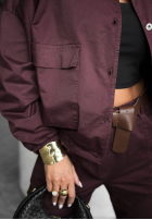 Krótka kurtka In Front Of You burgundowa