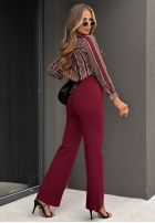 Wzorzysta koszula w paski One Word czekoladowo-burgundowa