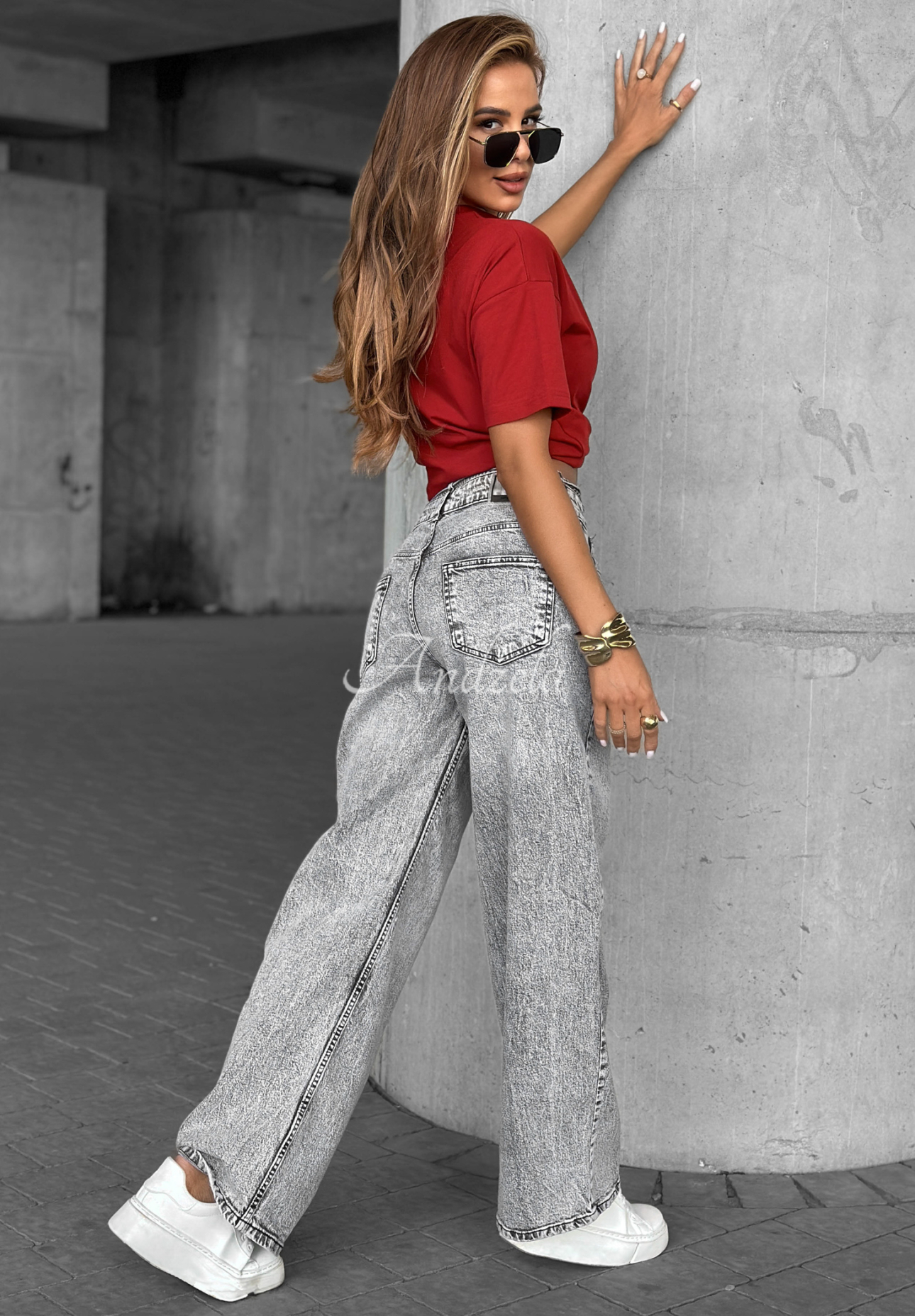 Bawełniany T-shirt Made For You burgundowy