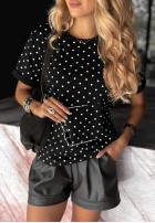 T-shirt w groszki That’s The Point czarny