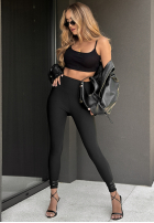 Prążkowane legginsy Better Me czarne