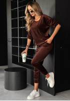 Welurowy komplet Allesi czekoladowy