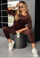 Welurowy komplet Allesi czekoladowy