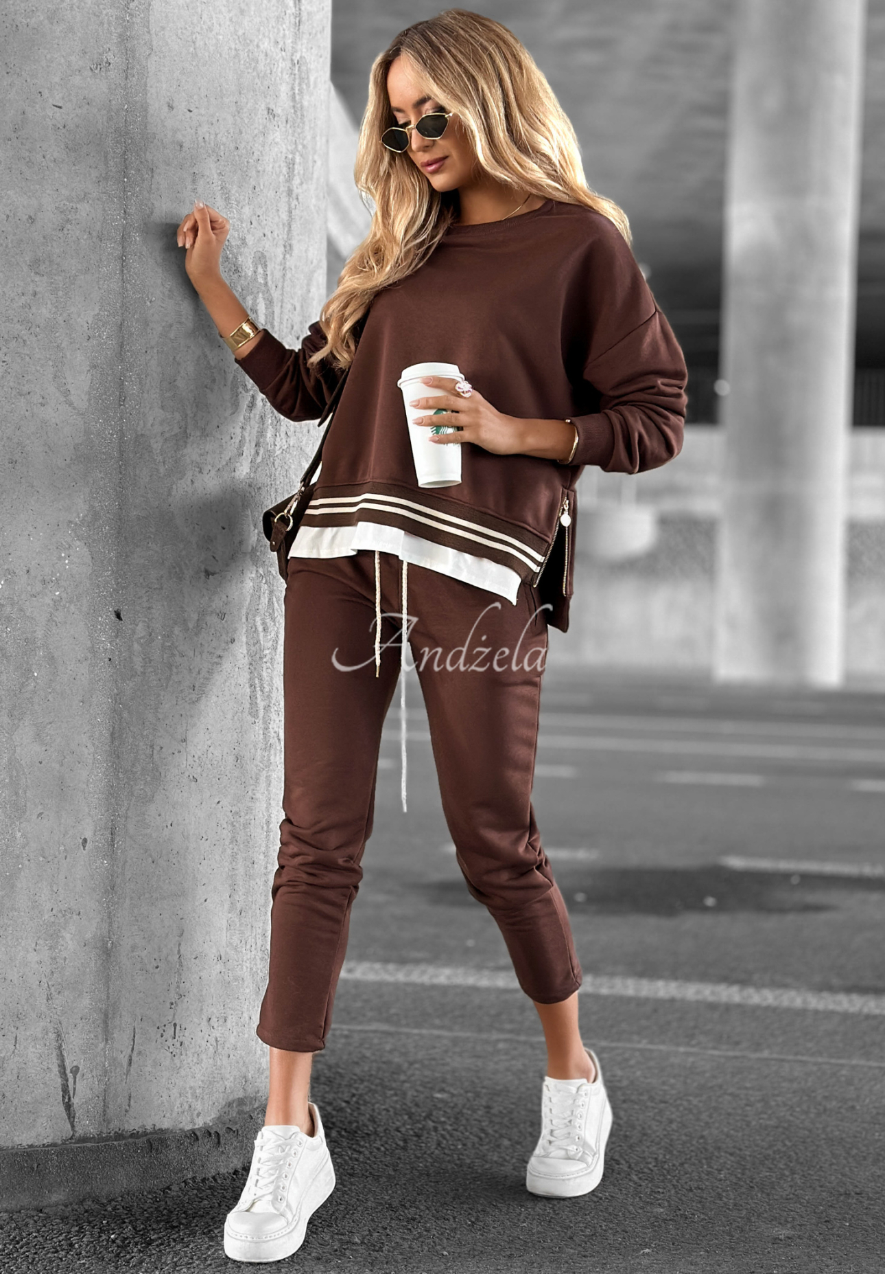 Somewhere Near chocolate tracksuit set