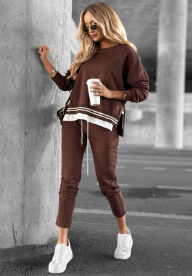 Somewhere Near chocolate tracksuit set